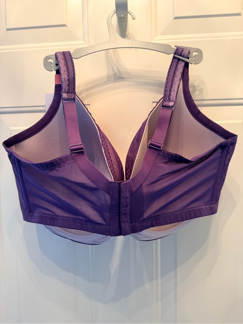 Cacique Purple Lace Full Coverage Bra Lightly Lined Balconette - Picture 4 of 4